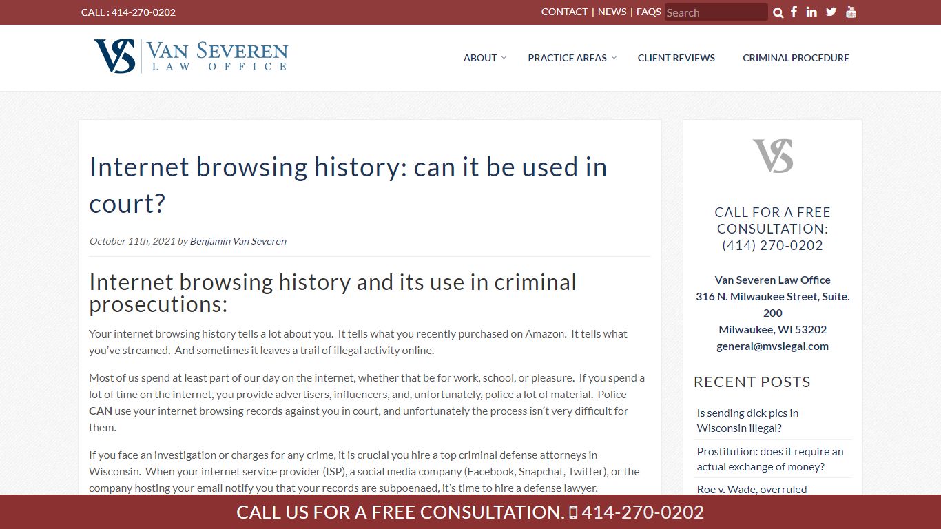 Internet browsing history: can it be used in court? Criminal Defense
